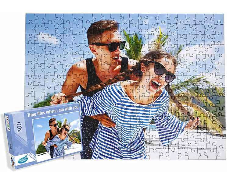 Custom Photo Collage Jigsaw Puzzle 300 Piece Personalised Picture with Box Gift