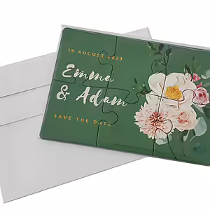 Puzzle Cards 6 pcs - 40 pack - Puzzle card, invitations, direct mail, promotional item, team building Perfect for Invitations, Announcements or Direct Marketing