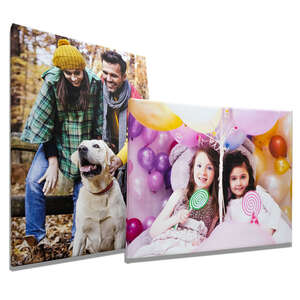 Personalized family portrait printed on a large canvas