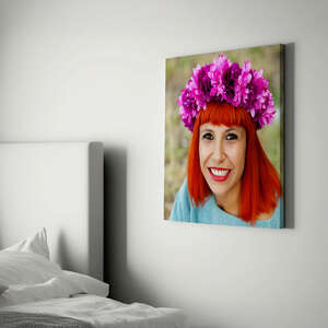 Canvas photo print suare on the wall 